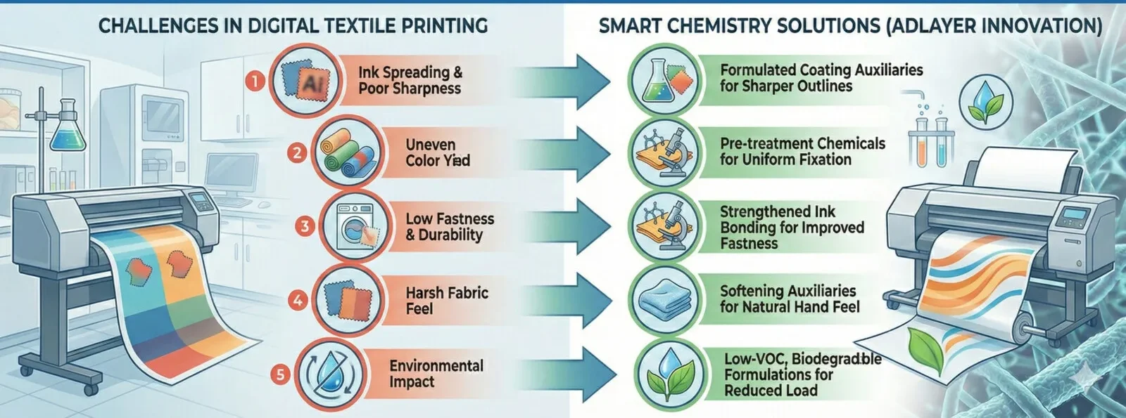 Top 5 Challenges in Digital Textile Printing, and How Smart Chemistry Solves Them
